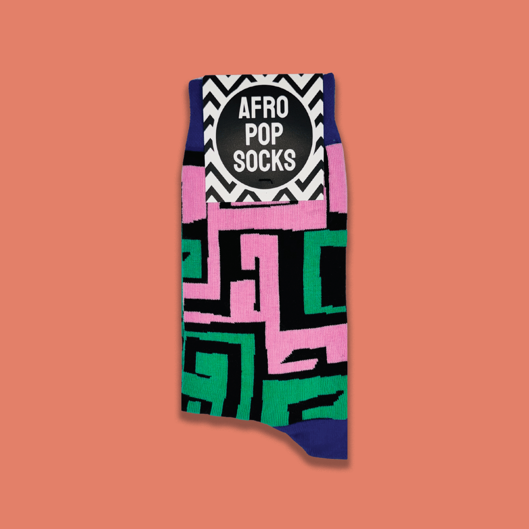 Afropop socks. Patterns inspired by African Heritage. Gifts for Book lover, bookworms, readers and bibliophiles. In support of black history month.