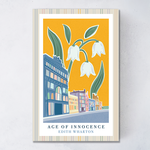 Age of Innocence by Edith Wharton. Exclusively designed by Bookishly. Book art illustration. Gifts for book lover, bookworm, reader and bibliophile.