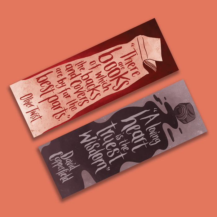 Set of Two Charles Dickens Quote Bookmarks