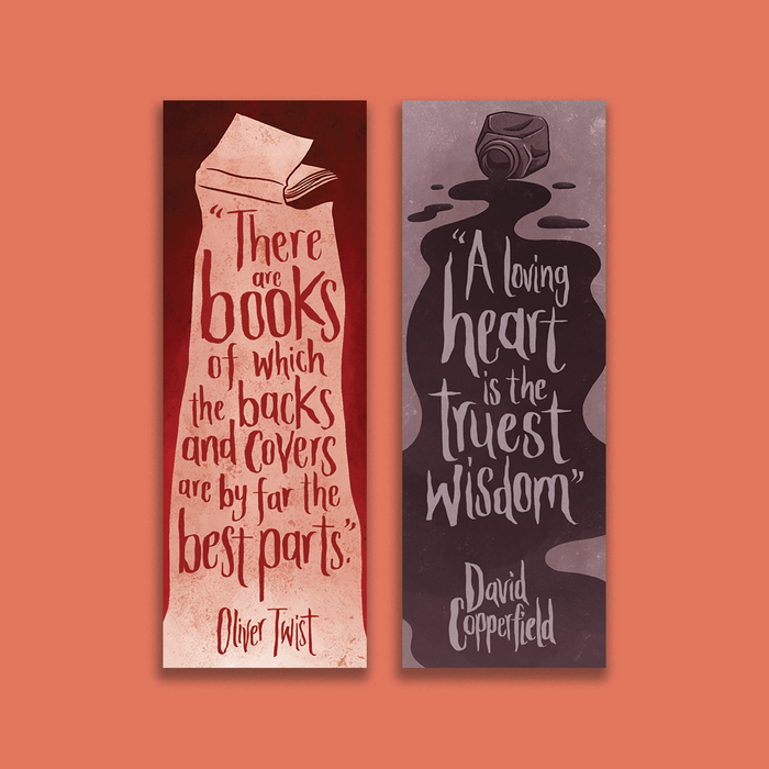 Set of Two Charles Dickens Quote Bookmarks