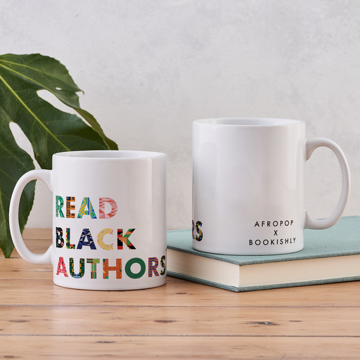 Read Black Authors mug supporting Black History Month and literature. Bookishly in collaboration with Afropop, an fashion company inspired by African Culture.