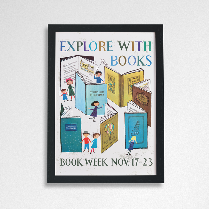 Explore with Books Poster Print