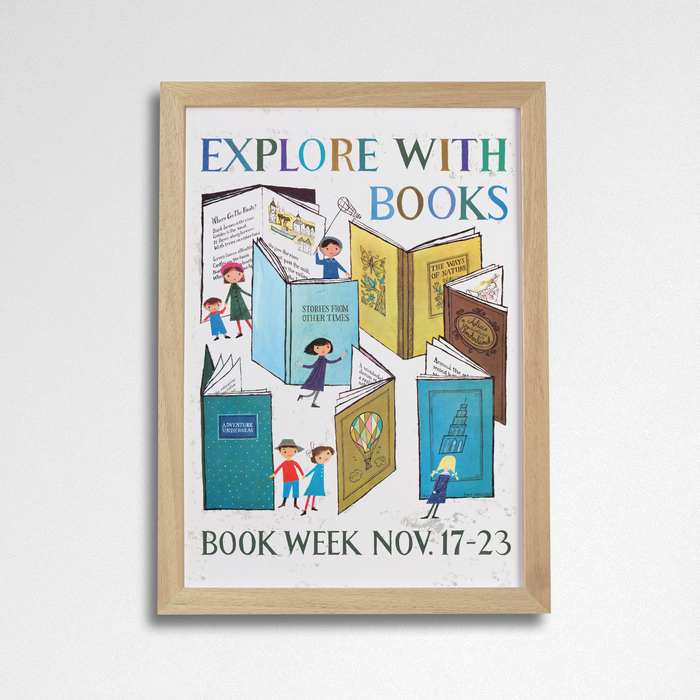 Explore with Books Poster Print