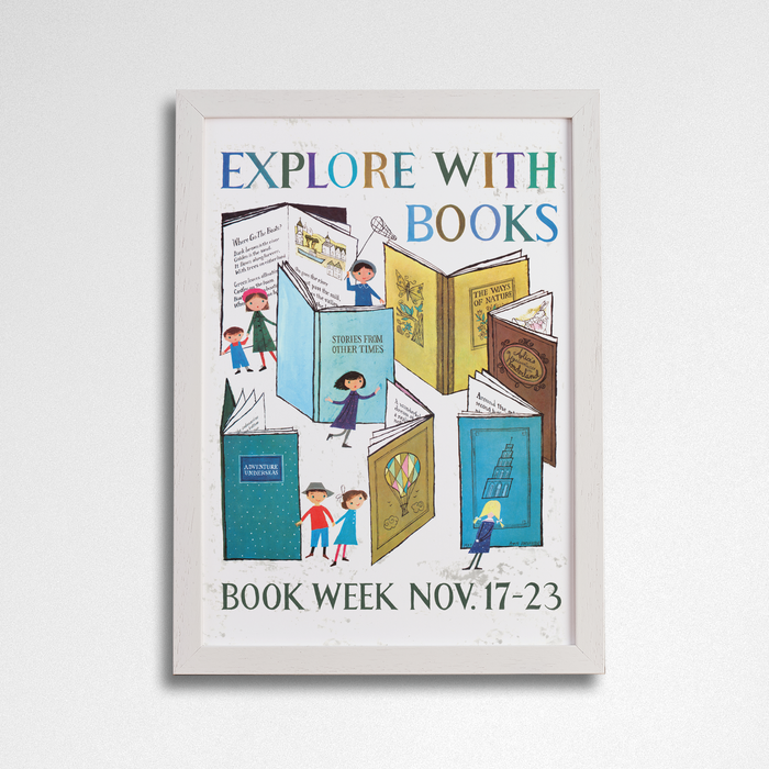 Explore with Books Poster Print