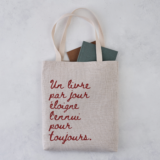 French - A Book a Day - Book Lover Tote Bag