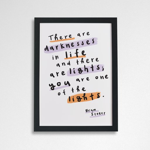 Bram Stoker 'Lights' Romantic Encouraging Word Art Print