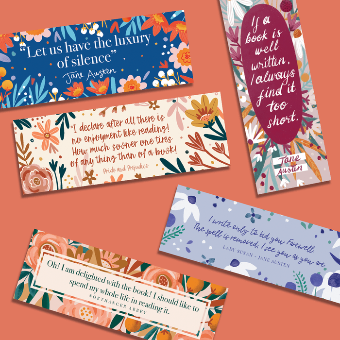 Jane Austen Bookmark Set - Pack of Five