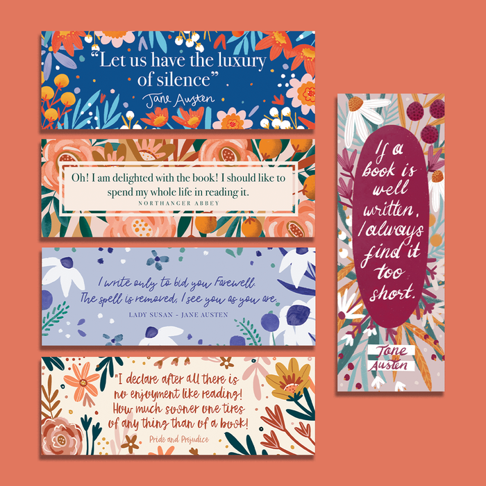 Jane Austen Bookmark Set - Pack of Five