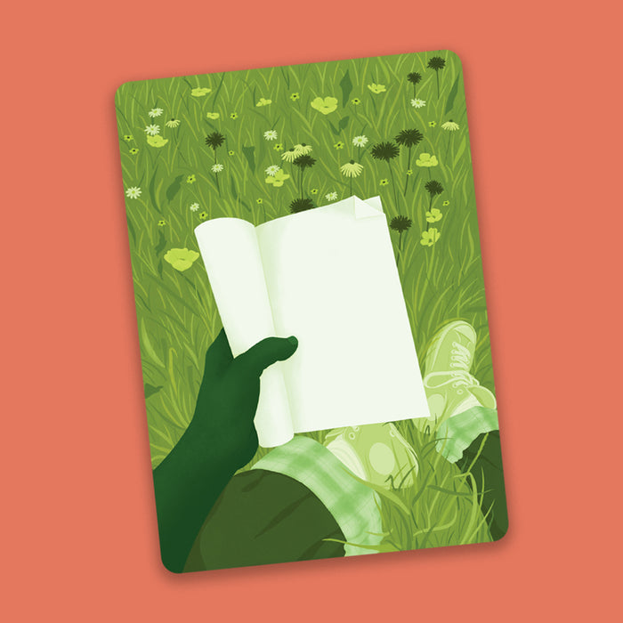 Reading in the Garden POV - Premium Die Cut Sticker