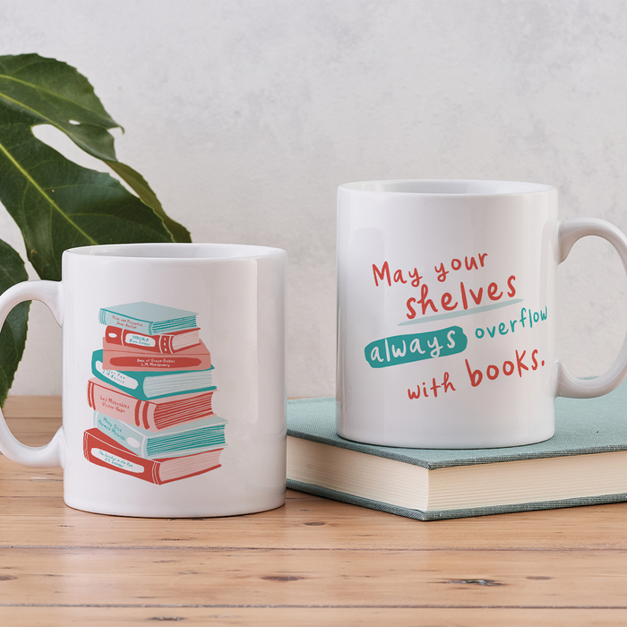 May your shelves overflow Mug - Readers Journal Merch