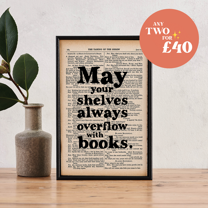 Bookish Quote Print | Bookshelf Decor | Gift for Book Lover | Presents for  Readers