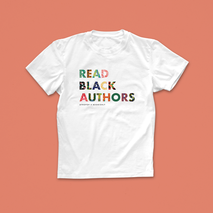 Read Black Authors t-shirt, designed in collaboration with Afropop. Featuring block text with patterns inspired by African Heritage. Gifts for Book lover, bookworms, readers and bibliophiles. In support of black history month.