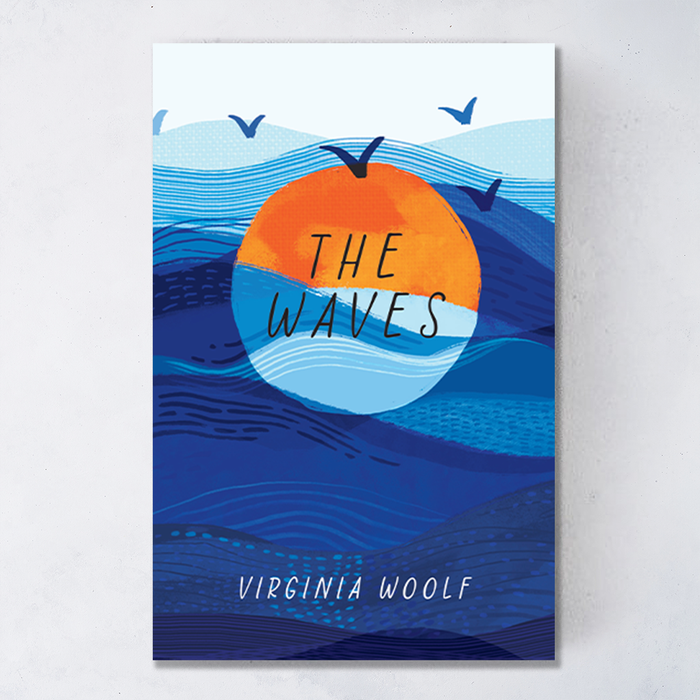 The Waves by Virginia Woolf. Exclusively designed by Bookishly. Book art illustration. Gifts for book lover, bookworm, reader and bibliophile.