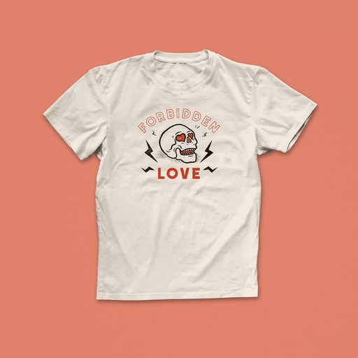 Forbidden Love Bookishly T-Shirt. Literary Clothing for book lover, bookworm, reader and bibliophile.
