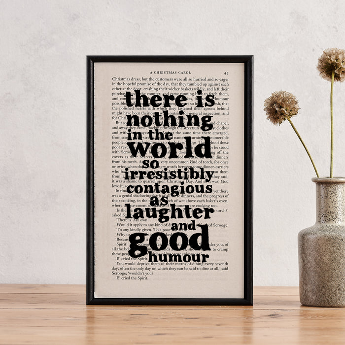 Charles Dickens "Laughter and Good Humour" Best Friend Gift Book Page Art