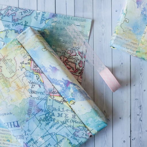 Pack of Wrapping Paper Maps for Gifts