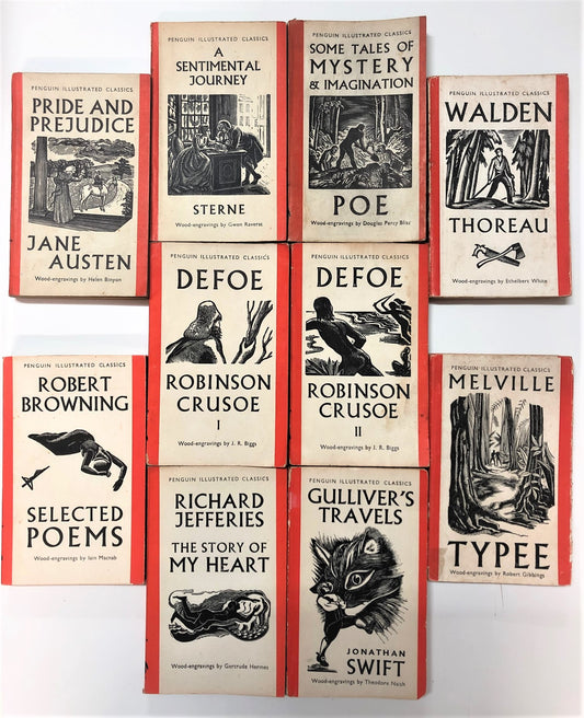 Vintage Penguin Illustrated Classics, Rare Full Collection 10 Books 1938 1st Edition