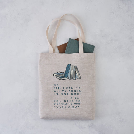 Funny book quote. Owning lots of books. Overflowing shelves. Bookishly tote bag. Inspired by Booktok and Bookstagram. The bookish era edit. Perfect for book lovers, bookworms, readers and bibliophiles.